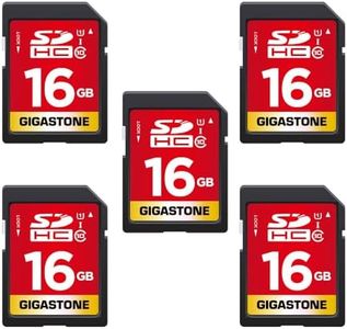 Gigastone 16GB 5 Pack SD Card UHS-I U1 Class 10 SDHC Memory Card High-Speed Full HD Video Canon Nikon Sony Pentax Kodak Olympus Panasonic Digital Camera