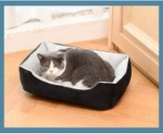 Luxury dog bed cat bed - Absorbent and warm, washable bed - Fast drying sleeping pad - soft safety cotton - Well filled reversible sleeping surface for comfort - Raised sides for support - Durable paneling - Beautiful colors (S)