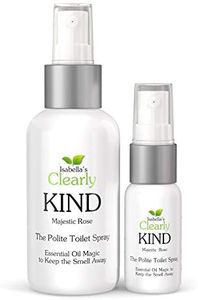 Clearly KIND, The Polite Odor Eliminator "Before you Poop" Toilet Spray | Pre Poo Essential Oil Magic Keeps the Smell Away | 120ml for Bathroom + 30ml Travel Size (Majestic Rose)