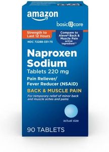 Amazon Basic Care Back and Muscle Pain, Naproxen Sodium Tablets 220 mg, Pain Reliever and Fever Reducer, For Backache, Muscular Aches, Minor Arthritis Pain, Headache and More, 90 Count