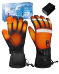 Lorrtta Update Heated Gloves for Men Waterproof Windproof Heated Gloves for Women 3 Speed Heat Adjustable Usb Heated Gloves Rechargeable with Touch Screen For Motorcycle Cycling Skiing Gifts Winter