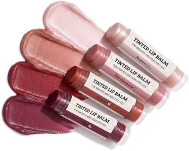Tinted Lip Balm by Earth’s Daughter – 4 Pack of Assorted Colors – Beeswax, Coconut Oil, Cocoa Butter, Vitamin E – Moisturize and Beautify – Paraben Free