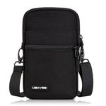 UBAYEE Crossbody Phone Bag Unisex (Fits 6.7 Inch), Travel Passport Neck Pouch Bag with RFID Blocking Pocket - Black