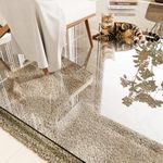 InfiniGlass Tempered Glass Chair Mat 55"x36" – Ultra-Clear Office Chair Mat for Hardwood Floors & Low-Pile Carpets – Heavy-Duty 0.2" Scratch-Resistant Surface with Non-Slip Pads – Supports 1,000 lbs