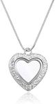 1pc Adabele Living Memory Floating Locket 30mm Heart Glass Open Pendant Necklace 28 Inch Stainless Steel Chain Birthstone Charms Keepsake Memorial Jewelry MCL286