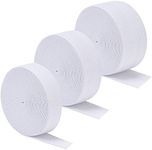 Sunmns 3 Rolls Sewing Stretch Elastic Band Spool, 3/5, 1, 1-1/2 Inch in Width, 5.5 Yards/Roll (White)