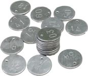 HOPE KART Aluminium Number Token Coins with Hole for Shop with Out Stand for Board Game Office Bank Restaurants, Multicolour (1-100 Aluminium Hole Token Round)