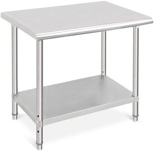 GarveeHome [NSF Food Prep Stainless Steel Table - Adjustable Under Shelf, Heavy Duty Metal Table Cart Worktable with Undershelf,Commercial Use, 36 * 24 * 35 Inch, Ideal for Restaurant, Home and Hotel