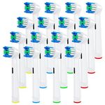 Replacement Toothbrush heads for Oral B, Professional Soft Clean Toothbrush Head Compatible for Oral B Replacement Heads Refill Pro 500/1000/1500/3000/3757/5000/7000/7500/8000 (White, 16PC)