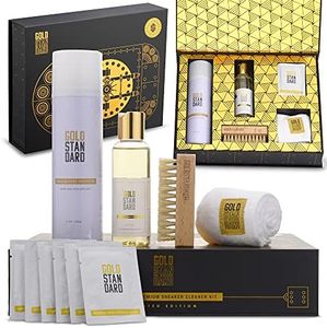 Gold Standard Shoe Cleaner Kit Limited Edition - Sneakerhead Gift Box Set comes with Shoe Protector Spray, Sneaker Cleaning Solution & Brush, Sneaker Wipes, Microfiber Towel - Sneakerhead Gifts