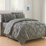 Luxury Best, Softest, Coziest 6-Piece Bed-in-a-Bag Comforter Set on Amazon! Elegant Comfort - Silky Soft Complete Set Includes Bed Sheet Set with Double Sided Storage Pockets, Twin/Twin XL, Gray