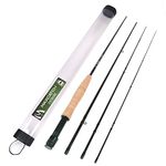 M MAXIMUMCATCH Maxcatch Extreme Graphite Fly Fishing Rod 4-Piece 9 Feet with IM7 Carbon Blank, Hard Chromed Guides, A Cork Grip（Size:3/4/5/6/8wt） (Extreme Rod, 9ft 10weight)