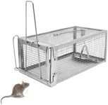 Humane Rat Trap - Catch & Release Chipmunks, Squirrels, Rats & Mice ，Live Mouse Trap for Indoor & Outdoor Use ， No-Kill Rodent Trap for Home, Yard, Garage ，Reusable Metal Cage with Easy Setup (1pack)