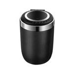 Car Ashtray, Mini Portable Ashtray Trash Can Stainless Steel Car Ash Tray with Blue LED Light and Lid Windproof Car Cup Holder for Cars Vehicles Home Offices Outdoor (Black)