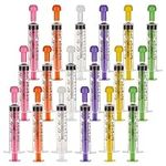 OLYCRAFT 18Pcs 6 Colors 5ML Plastic Measurement Syringe with Cap Individually Sealed Measuring Syringe Tools Without Needle Liquid Syringe for Scientific Labs Liquid Dispensing Pet Supplies