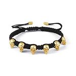 PHNIBIRD Gold Skull Black Bracelets