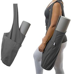 Yogiii Yoga Mat Bag | The Original YogiiiTote | Yoga Mat Tote Sling Carrier w/Large Side Pocket & Zipper Pocket | Fits Most Size Mats (Ash Gray)