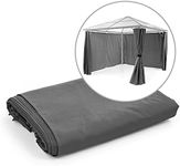 blumfeldt Pantheon Solid Sky Ambient Solar Pavilion Side Walls - Accessory Set: 4 Side Walls, Privacy and Wind Protection, Material: 140 g/m² Polyester, Water-Repellent, 3 x 3 m, Grey