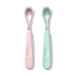 OXO Tot Feeding Spoon Set with Soft Silicone - Opal and Blossom