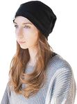 EMF Protection Hat, Anti Radiation, EMF RF Radiation Shielding Silver Fabric. High Shielding Efficiency 99.99%. Reduce 5G, 4G, Cellular, WiFi, Bluetooth, Smart Meter RF Exposure. Slouch Beanie, Black, One Size