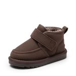 DREAM PAIRS Boys Boots Kids Girls Winter Warm Faux Fur Walking Ankle Boots for Toddler/Little Kid,Size 8 Toddler,Brown,SDSB2407K