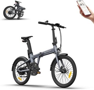 ADO Air 20 Folding E-Bike, Ultra Light Weight 17.5 KG Electric Bike, 20" Electric Bicycle for Adults, with Carbon Belt/LCD Display/Torque Sensor/Hydraulic Disc Brakes/APP Intelligent