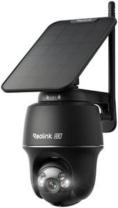 REOLINK 4K Solar Security Cameras Wireless Outdoor, 360° Pan Tilt Solar Battery Outdoor Camera with 8MP Color Night Vision, 2.4/5 GHz Wi-Fi, No Monthly Fee, Argus PT 4K+ 6W Solar Panel (Black)