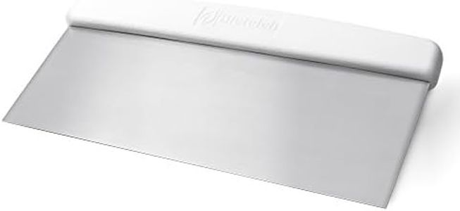 Bleteleh Large Bench/Dough/Cake Scraper, Icing Smoother Spreader, 10-inch Long Stainless Steel Blade, with White Polypropylene Handle