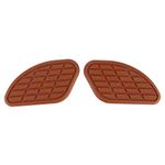 Qiilu Motorcycle Tank Pads, 1Pair of Motorcycle Fuel Tank Traction Pad Protector Vintage Universal Knee Grip Decals(Brown)