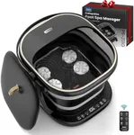 Puboo Collapsible Foot Spa Bath with Heat, Remote & Timer, 16 Massage Balls, Support Rods – Heated Pedicure Soaking Tub for Stress Relief,Great Father's Day Gift for Dad