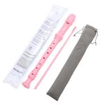 8Hole Descant Soprano Recorder,Soprano Recorder Descant Flute Recorder 8Hole Clarinet German Style Treble Flute,Plastic Soprano Recorder with Fingering Chart Instructions and Cleaning Rod Bag (Pink)