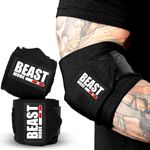 STEIGEN FITNESS BEAST MODE Elbow Wraps for Weightlifting Elbow Support For Gym Elbow Straps for Weight Lifting GYM Training. (Black)