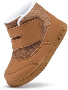 BMCiTYBM Baby Snow Boots Boys Girls Winter Toddler Infant Shoes Anti-Slip Brown Size 7 Toddler