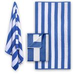 Sunshine Comforts 1 Pack Blue & White Stripe Beach Towel (70 x 150cm) Pool Towels, Soft Egyptian Cotton Beach Towels, Sand Resistance & Quick Drying Beach Towels For Adults, Extra Large Beach Towels