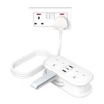 Travel Extension Lead with PD 20W USB C Fast Charger, Extension Lead with USB Slots, 1.4M Rollable Extension Cable Compact Extension Lead with 2 AC Outlets 3 USB for Home Cruise Travel Essential