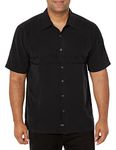 Quiksilver Men's Tahiti Palms 4 Button Up Floral Collared Shirt, Black, Medium