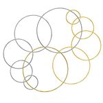 Craft County 10 Pack Metal Rings Metal Hoops for Dream Catcher, 5 Sizes (Silver)