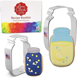 Mason Jar Cookie Cutters 2-Pc. Set Made in USA by Ann Clark, 3.25", 4.5"