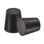 sourcing map Rubber Tapered Plug 18mm to 24mm Solid Test Tubes Bungs Stopper Black for Lab Home 5 Pieces