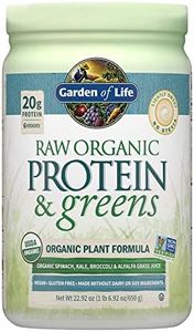 Garden of Life Greens and Protein Powder - Organic Raw Protein and Greens with Probiotics/Enzymes, Vegan, Gluten-Free, Light Sweet, 23.2oz (651g) Powder