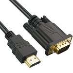 Omivine HDMI to VGA Cable 2M, 1080P@60Hz Gold Plated HDMI to VGA Digital Video Converter Cable for Projector, Desktop, Laptop, Monitor, Raspberry Pi, Roku, HDTV - 78.7in