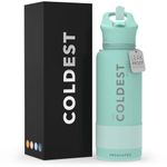 The Coldest Water Bottle - 32 oz Sports Wide Mouth Hot Cold, Modern Double Walled, Simple Thermo Mug, Hydro Metal Canteen Cold 36+ Hrs - Flip Top Wide Mouth 2.0 (Mint Green)