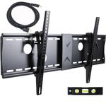 VideoSecu Tilt TV Wall Mount for Most 32"-60" LCD LED Plasma TV Flat Screen, Sturdy Steel Wall Plate Free HDMI Cable and 6" Bubble Level M43