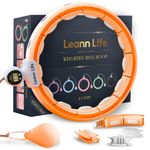 Leann L!fe U5-16 Knots with Counter, U5 Silent Smart Weighted Hula Hoop for Adults Weight Loss Infinity Hoop Plus Size, Home Outdoors Fitness Exercise, Abdominal Toner, (Orange-Waist 28"~46")