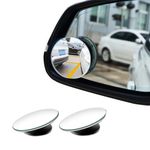 Blind Spot Mirrors, Round Frameless 360° Rotate Sway Adjustable and Waterproof, HD Glass Convex Mirror Maximize RearView, Universal for Car SUV Trucks Traffic Safety - 2 Pack