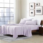 Cathay Home Essentials Ultra Soft Hypoallergenic Wrinkle Resistant Double Brushed Microfiber Bedding Sheet Set, Lavender, Twin