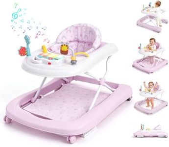 Baby Walker with Wheels, 5-in-1 Foldable Push Walker for Girls 6-12 Months