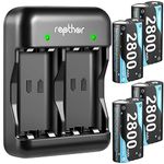 Rapthor 2800mAh Gaming Controller Rechargeable Battery Pack with Charger for Xbox One/Xbox One X/Xbox One S/Xbox One Elite/Xbox Series X/S Batteries Kit (4 Batteries+1 Charger)