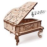 Wood Trick Toy Piano Music Box Moonlight Sonata, Wooden Musical Piano Toy Mini - 3D Wooden Puzzle, Assembly Toys, Brain Teaser for Adults and Kids