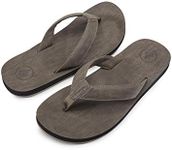 Volcom Men's Fathom Synthetic Leather Flip Flop Sandal, Faded Army, 7 D US